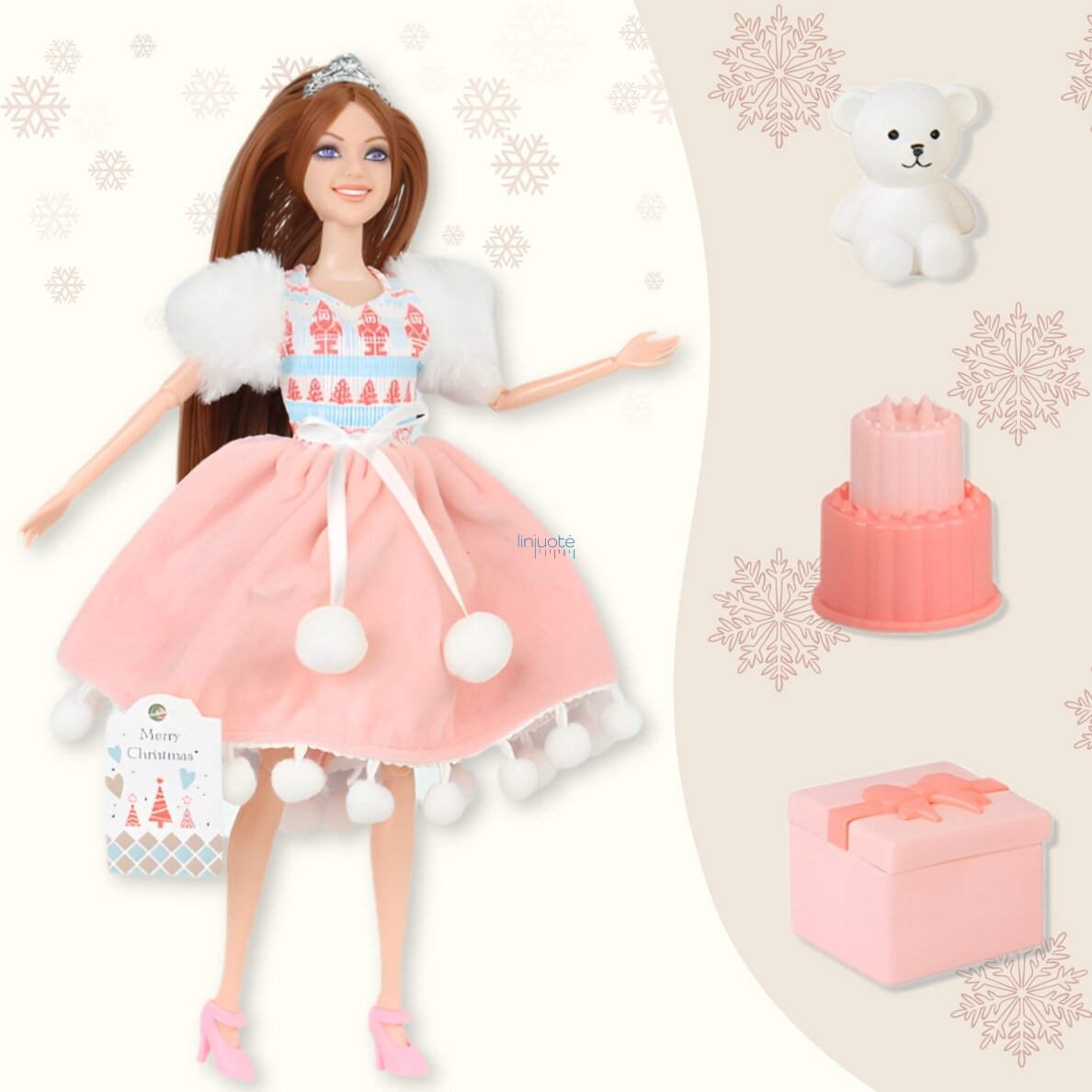 WOOPIE ROYAL Lėlė Emi Kalėdų Princesė su Meškiuku, 57956 1