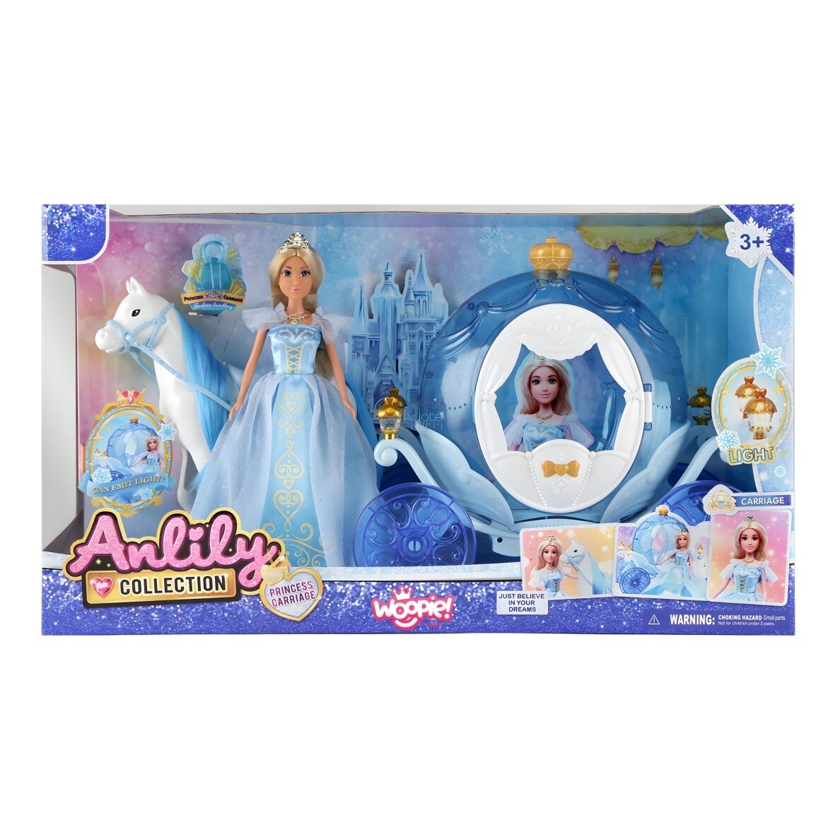 WOOPIE ROYAL Lėlė Ledo Princesė Lily ir Magiška Vežimėlis Karočia Priedai, 57970 2