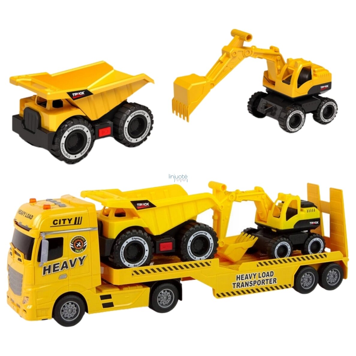 WOOPIE Automobilis su priekaba ir statybinėmis mašinomis, 55358 1