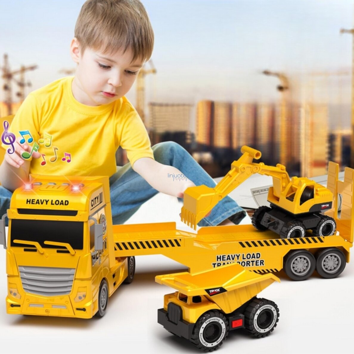 WOOPIE Automobilis su priekaba ir statybinėmis mašinomis, 55358 4 WOOPIE Automobilis su priekaba ir statybinėmis mašinomis, 55358 4