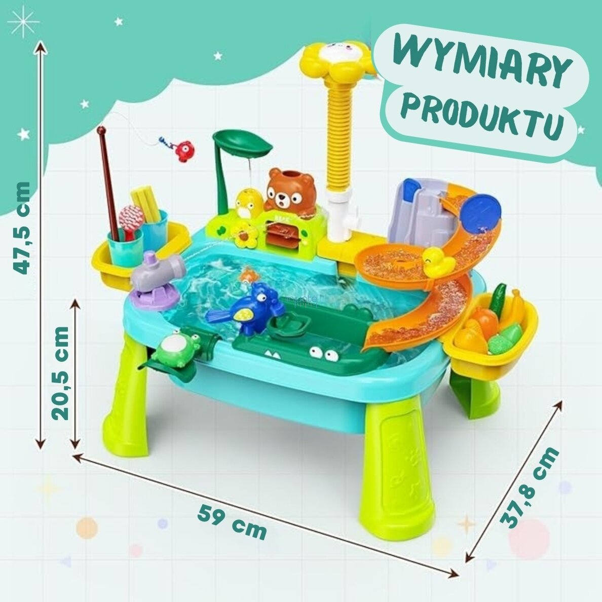 WOOPIE VANDENS STALAS 4IN1 ŽAIDIMAS ŽVEJOTI ŽUVELES, KRIAUKLE, VANDENS ŠLIAUŽIMO TAKELIS GĖLĖ, 55198 4 WOOPIE VANDENS STALAS 4IN1 ŽAIDIMAS ŽVEJOTI ŽUVELES, KRIAUKLE, VANDENS ŠLIAUŽIMO TAKELIS GĖLĖ, 55198 4