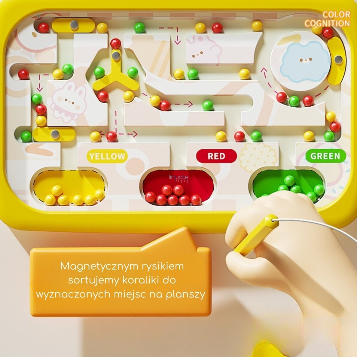 WOOPIE Magnetinė Montessori Lentelė Krabo Labirintas Oranžinė, 55808 5