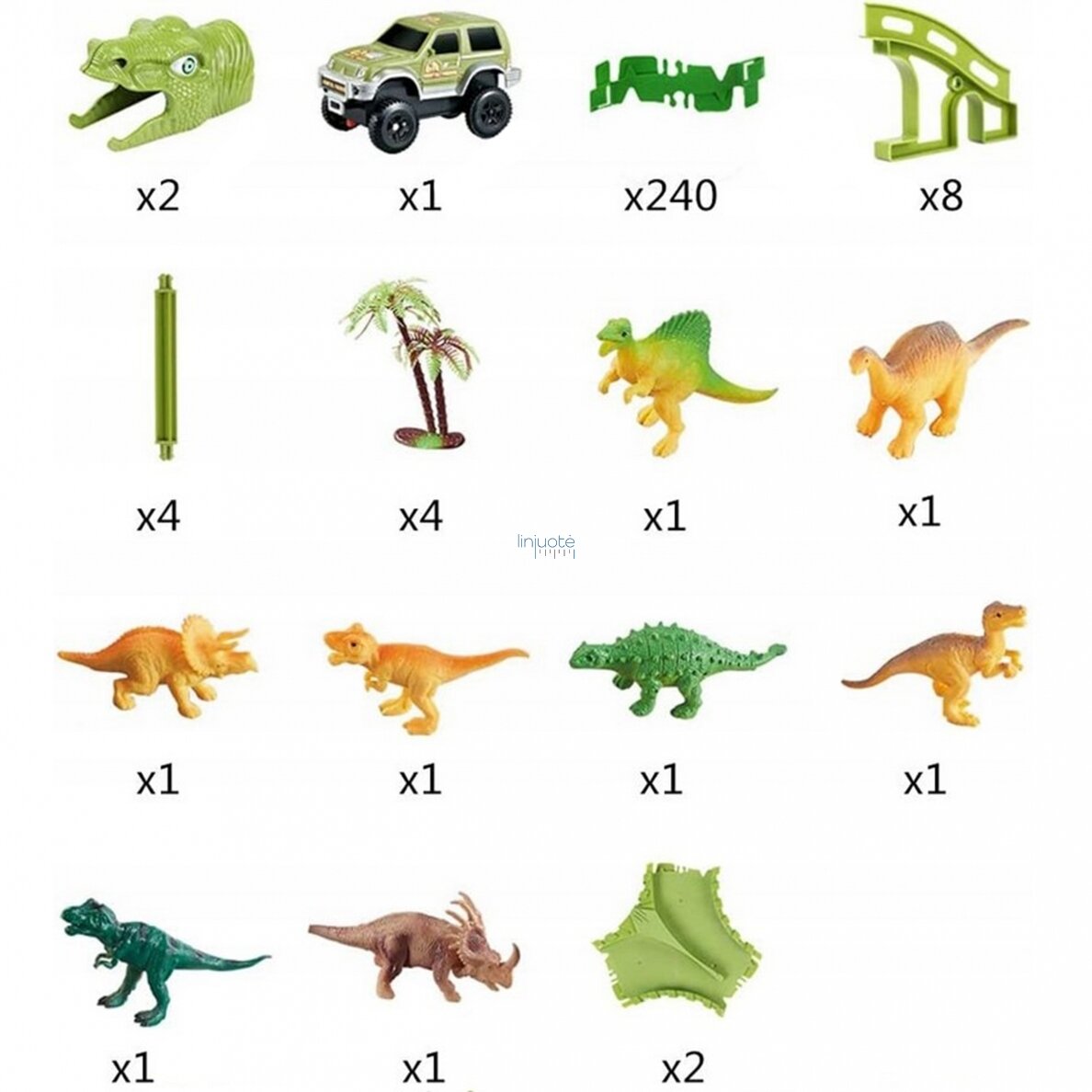WOOPIE AUTOMOBILIŲ TRASA, XXL DINOZAURAI, 240 EL., 45630 4