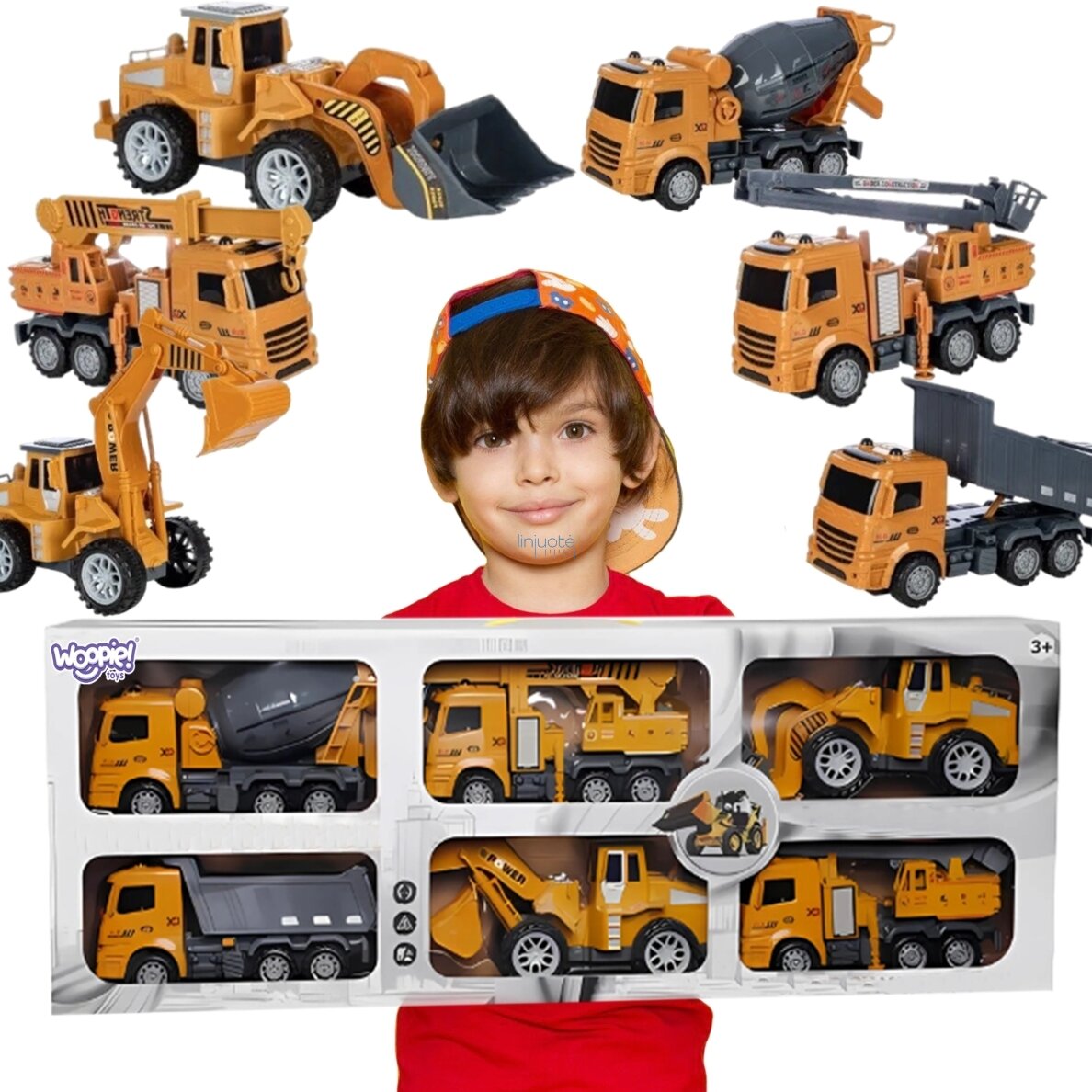WOOPIE DIDELIS STATYBOS AUTOMOBILIŲ RINKINYS 6in1, 52869