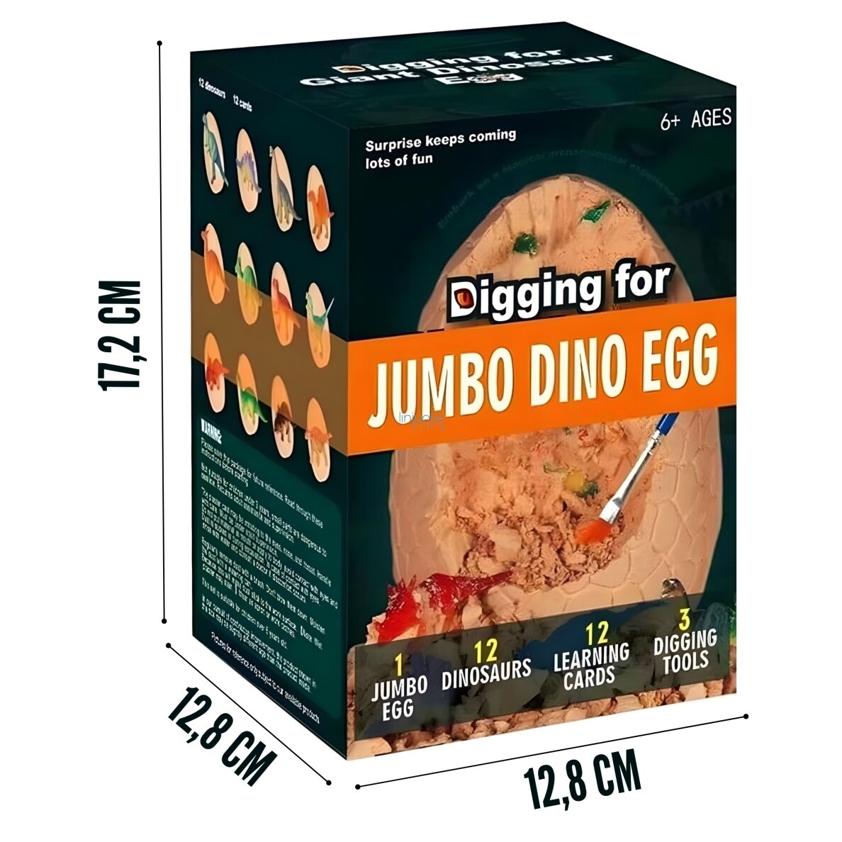 WOOPIE Dinozaurų Kiaušinio Kasinėjimo Rinkinys – 12 Dinozaurų 57048 6