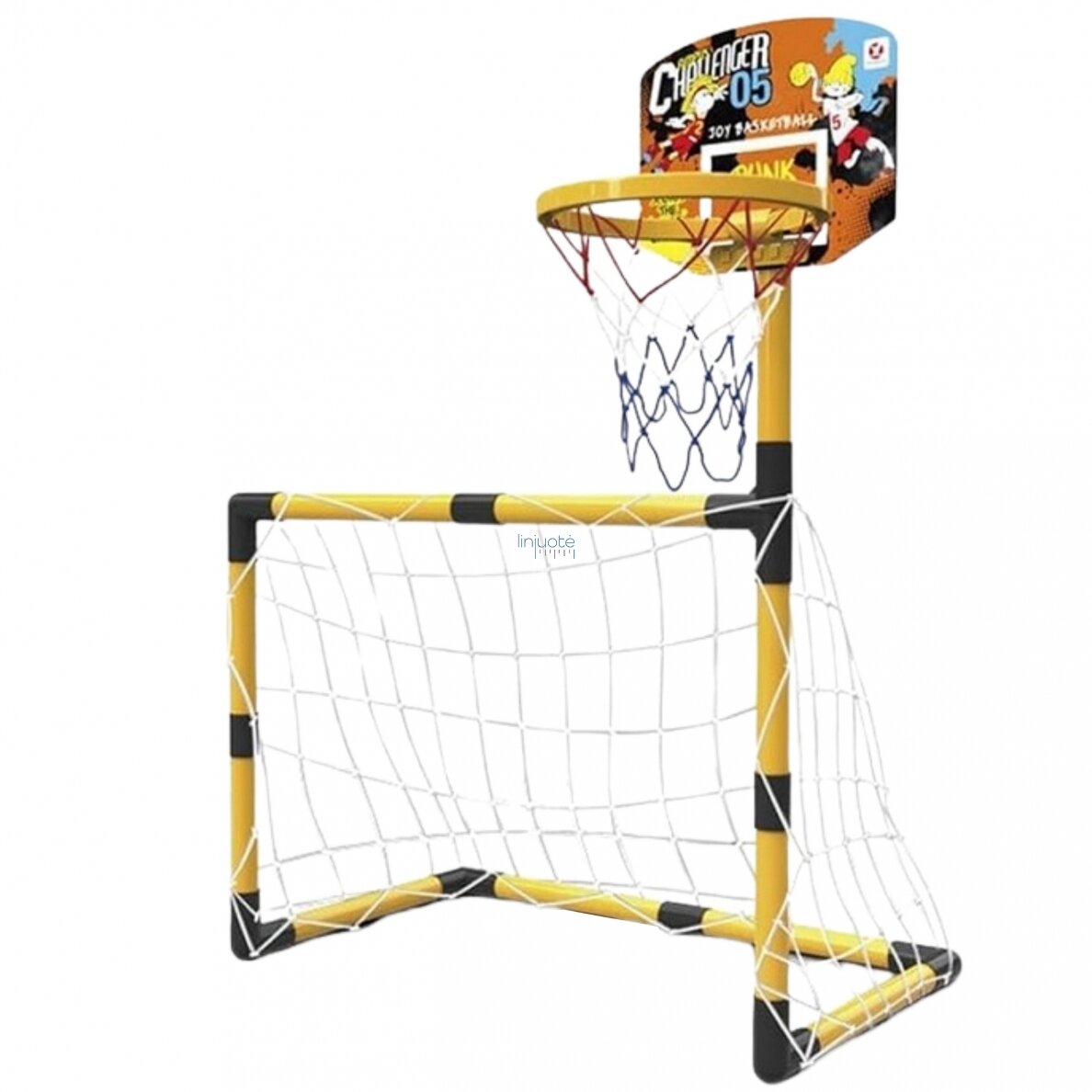 RINKINYS 2IN1, KREPŠINIO, FUTBOLO VARTAI + KAMUOLIAI IR POMPA, 51107 3 RINKINYS 2IN1, KREPŠINIO, FUTBOLO VARTAI + KAMUOLIAI IR POMPA, 51107 3