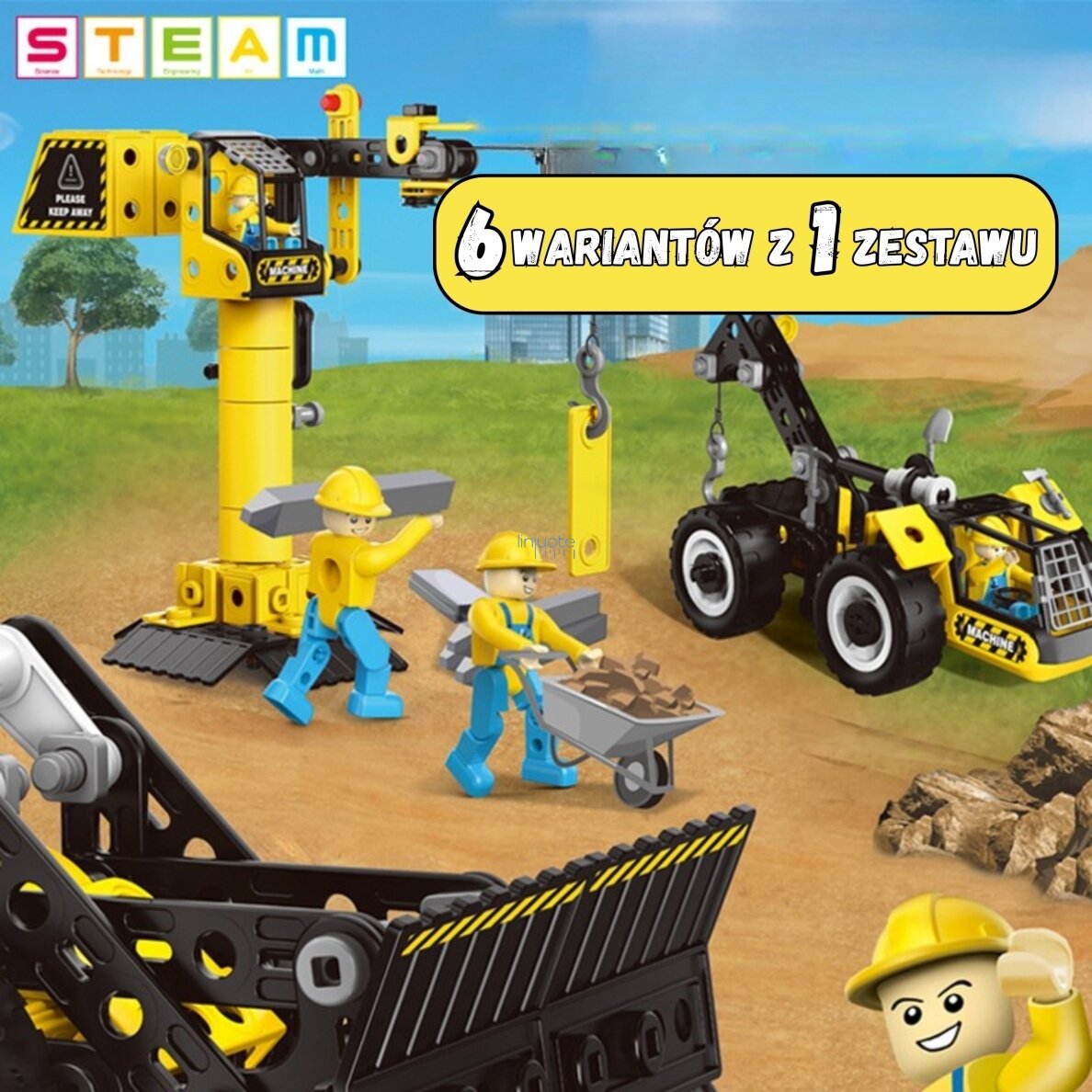 STEAM Konstruktorius "Statybiniai Vehikulai", 6in1,  223 el, 56621 2
