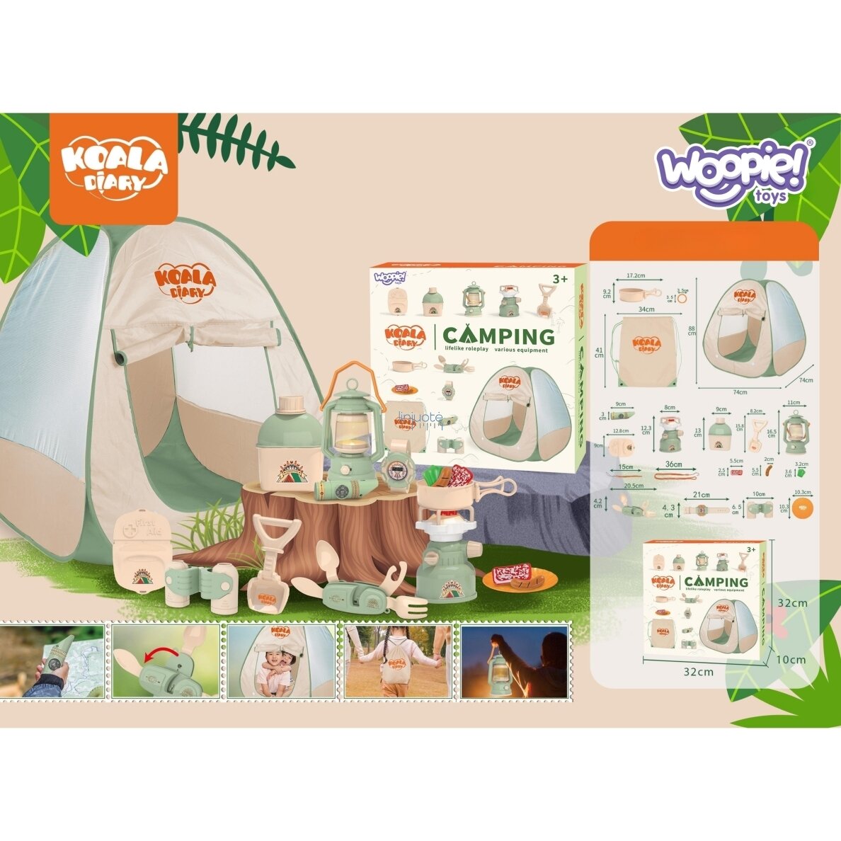 WOOPIE MAŽOJO TYRINĖTOJO STOVYKLAVIMO RINKINYS XXL IŠVYKAI 15 EL., 55372 3 WOOPIE MAŽOJO TYRINĖTOJO STOVYKLAVIMO RINKINYS XXL IŠVYKAI 15 EL., 55372 3