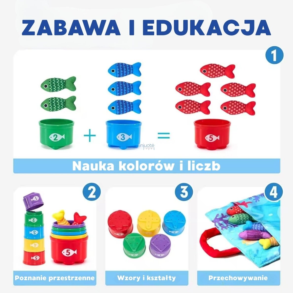 WOOPIE Mažojo Žvejo Skaičiavimo Mokymosi Komplektas, 22 Dalių 54566 4