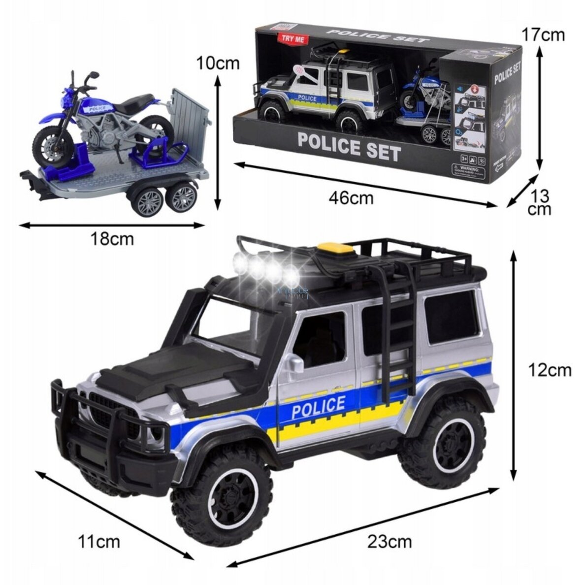 WOOPIE Tereninis Policijos Automobilis su Prailginta Motociklo Priekaba, 57253 4 WOOPIE Tereninis Policijos Automobilis su Prailginta Motociklo Priekaba, 57253 4