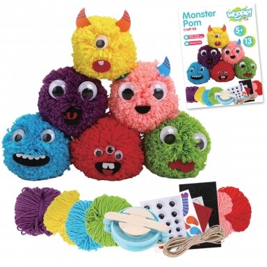 "WOOPIE ART&FUN KŪRYBINIS RINKINYS" PASIDARYK PATS "MONSTRAS POM", 41175 "WOOPIE ART&FUN KŪRYBINIS RINKINYS" PASIDARYK PATS "MONSTRAS POM", 41175