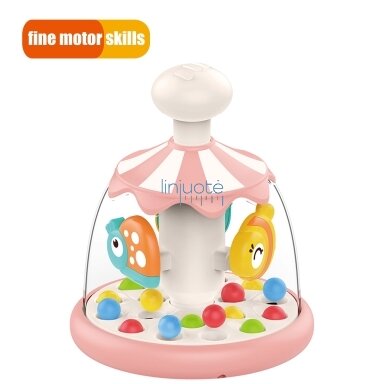 WOOPIE BABY Spalvoti Gyvūnėliai Rožinė Verpimo Žaislas su Kamuoliukais Karuselė WOOPIE BABY Spalvoti Gyvūnėliai Rožinė Verpimo Žaislas su Kamuoliukais Karuselė