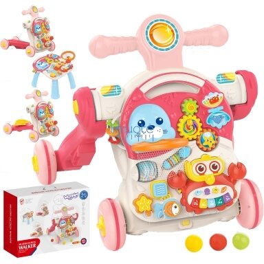 WOOPIE BABY Stumdomas Vežimėlis Edukacinis Stalas Pasivažinėjimui 4in1