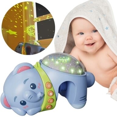 WOOPIE BABY Žvaigždžių projektorius Naktinis šviestuvas vaikams Dramblys