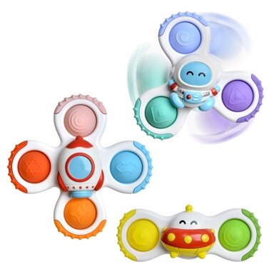 BABY SENSORINĖ PRIEMONĖ - SUKAMASIS SPINNERIS POP IT,3 vnt.,  47955