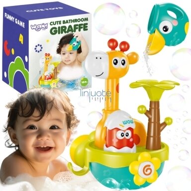 Woopie Baby Vonios Žaislas Žirafa su Piltuvėliu ir Siurbtuku 54726