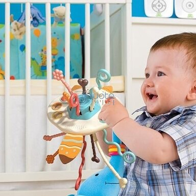 WOOPIE BABY Sensorinis Montessori Kramtukas Daugiafunkcinis Barškutis Lapė 51510
