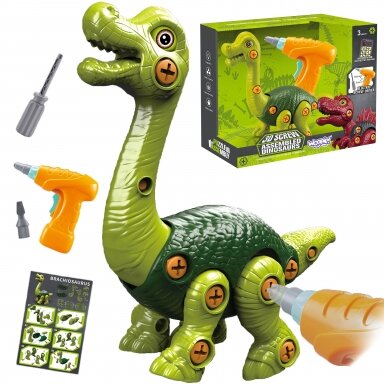 WOOPIE DINOZAURŲ SUKIMO KONSTRAVIMO RINKINYS + GRĘŽTUVAS, 31 EL., 40437