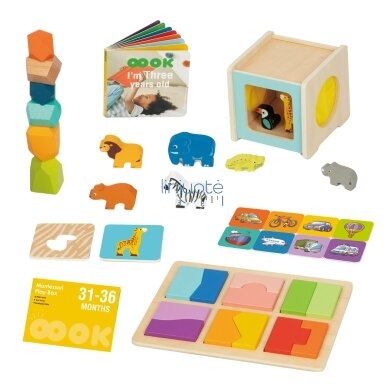 WOOPIE GREEN XXL Montessori Edukacinis Rinkinys 7in1 Sensorinis 31-36 Mėn. FSC 58168