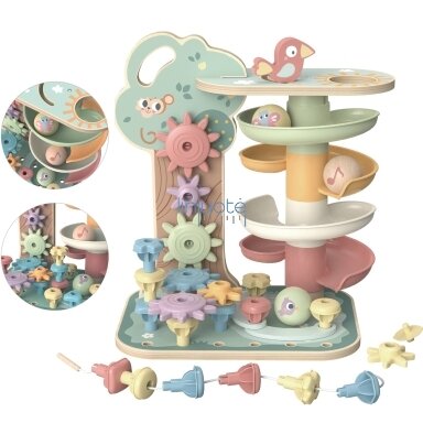 WOOPIE GREEN Veiklos Medis Kulodromas Montessori 4in1 WOOPIE GREEN Veiklos Medis Kulodromas Montessori 4in1