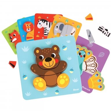 WOOPIE GREEN MEDINĖS DĖLIONĖS MONTESSORI GYVŪNŲ KALADĖLĖS, 49683