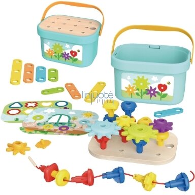 WOOPIE GREEN Montessori mokymosi rinkinys Smeigtukai dėžutėje Stulpeliai Veržlės WOOPIE GREEN Montessori mokymosi rinkinys Smeigtukai dėžutėje Stulpeliai Veržlės