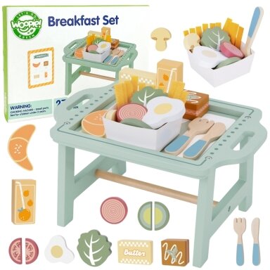 WOOPIE GREEN PUSRYČIŲ RINKINYS SU PADĖKLU IR PASTELINIAIS PRIEDAIS, 53477 WOOPIE GREEN PUSRYČIŲ RINKINYS SU PADĖKLU IR PASTELINIAIS PRIEDAIS, 53477