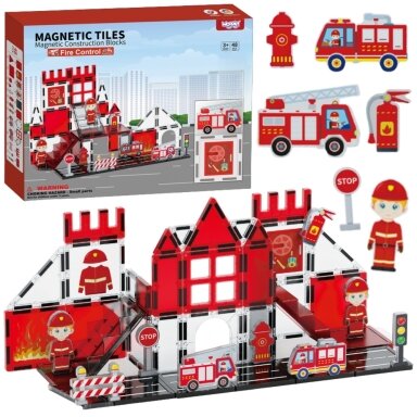 STEAM Magnetinis 3D konstruktorius „Gaisrinės komandos“, 48 EL, 55013