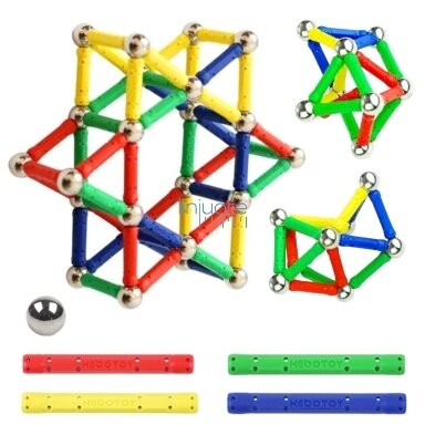 WOOPIE MAGNETINIAI KONSTRUKCINIAI 3D KALADĖLIAI, 58 EL., 55891 WOOPIE MAGNETINIAI KONSTRUKCINIAI 3D KALADĖLIAI, 58 EL., 55891