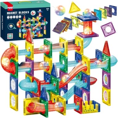 WOOPIE MAGNETINIAI 3D KONSTRUKTORIAUS BLOKAI, EDUKACINIS RINKINYS „KAMUOLIUKŲ TRASA“, 105EL., 54849 WOOPIE MAGNETINIAI 3D KONSTRUKTORIAUS BLOKAI, EDUKACINIS RINKINYS „KAMUOLIUKŲ TRASA“, 105EL., 54849