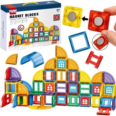 WOOPIE MAGNETINIAI STATYBINIAI 3D BLOKAI, EDUKACINIS RINKINYS „PILIS“, 100 EL., 54856 WOOPIE MAGNETINIAI STATYBINIAI 3D BLOKAI, EDUKACINIS RINKINYS „PILIS“, 100 EL., 54856