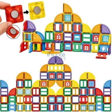 WOOPIE MAGNETINIAI STATYBINIAI 3D BLOKAI, EDUKACINIS RINKINYS „PILIS“, 100 EL., 54856 WOOPIE MAGNETINIAI STATYBINIAI 3D BLOKAI, EDUKACINIS RINKINYS „PILIS“, 100 EL., 54856