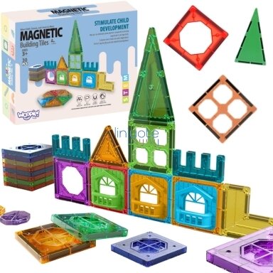 WOOPIE MAGNETINIAI 3D KONSTRUKTORIAUS BLOKAI, EDUKACINIS RINKINYS „PILIS“, 30 EL., 54962 WOOPIE MAGNETINIAI 3D KONSTRUKTORIAUS BLOKAI, EDUKACINIS RINKINYS „PILIS“, 30 EL., 54962