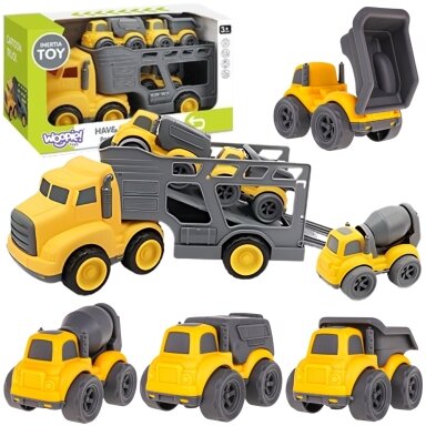WOOPIE PRIEKABOS RINKINYS 4IN1 STATYBINĖS TRANSPORTO PRIEMONĖS, 53934 WOOPIE PRIEKABOS RINKINYS 4IN1 STATYBINĖS TRANSPORTO PRIEMONĖS, 53934