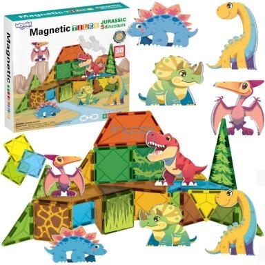 STEAM magnetinis Konstruktorius "Dino", 7,5 cm , 30 EL, 558390