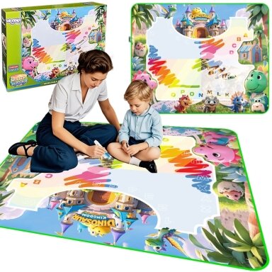 Vandens piešimo kilimėlis vaikams su dinozaurais + Priedai, 60x80 cm, 56065 Vandens piešimo kilimėlis vaikams su dinozaurais + Priedai, 60x80 cm, 56065