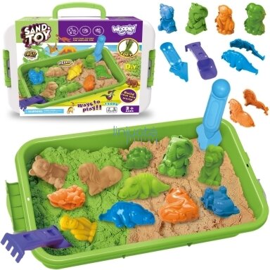 WOOPIE KINETINIS SMĖLIS 1,5 KG XXL ZOO SAFARI STALAS SU FORMELĖMIS, 54825 WOOPIE KINETINIS SMĖLIS 1,5 KG XXL ZOO SAFARI STALAS SU FORMELĖMIS, 54825
