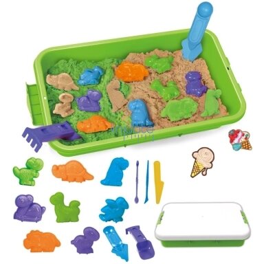 WOOPIE KINETINIS SMĖLIS 1,5 KG XXL ZOO SAFARI STALAS SU FORMELĖMIS, 54825 WOOPIE KINETINIS SMĖLIS 1,5 KG XXL ZOO SAFARI STALAS SU FORMELĖMIS, 54825