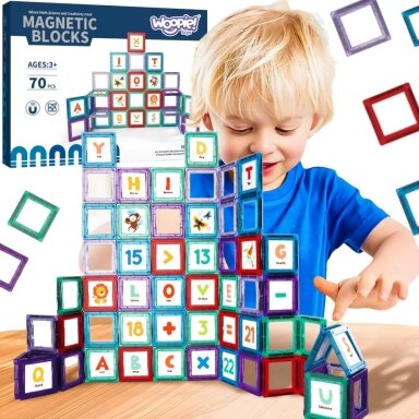 WOOPIE ERDVINIAI MAGNETINIAI BLOKAI - RAIDŽIŲ MOKYMASIS, 70 EL., 54993