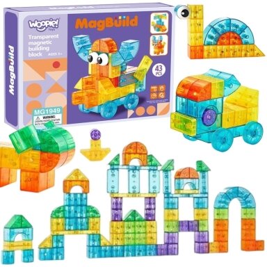 Skaidrūs magnetinis STEAM konstruktorius, 43 el, 55884