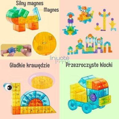 Skaidrūs magnetinis STEAM konstruktorius, 43 el, 55884