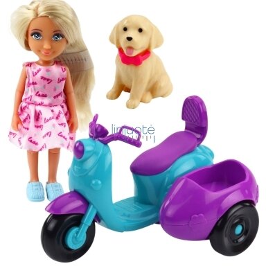 WOOPIE ROYAL Lėlė ant Motorolerio su Šuniuku, 57697 WOOPIE ROYAL Lėlė ant Motorolerio su Šuniuku, 57697