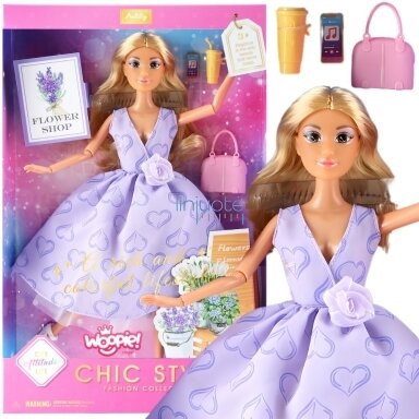 WOOPIE ROYAL Lėlė Lily Ilgi Blond Plaukai 30 cm Levandų Suknelė Priedai, 57833 WOOPIE ROYAL Lėlė Lily Ilgi Blond Plaukai 30 cm Levandų Suknelė Priedai, 57833