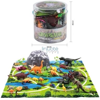 DINOZAURŲ FIGURĖLIŲ RINKINYS DĖŽŪTĖJE, 34 EL., 47153 DINOZAURŲ FIGURĖLIŲ RINKINYS DĖŽŪTĖJE, 34 EL., 47153
