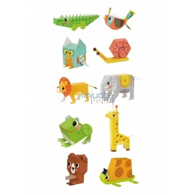 WOOPIE ART&FUN 3D DIY ORIGAMI KŪRYBINIS RINKINYS 10 GYVŪNŲ, 44947 13
