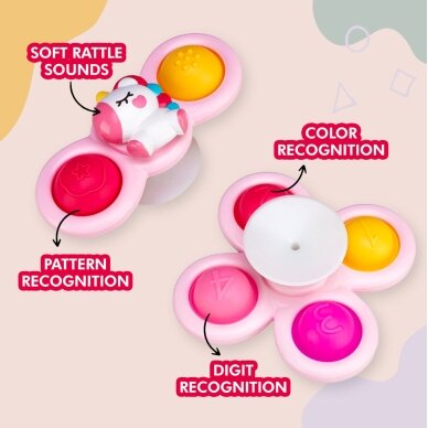 WOOPIE BABY Kosminis spinneris Pop-it Sensorinis žaislas Keičiami 3 vnt Rožinis. 3 WOOPIE BABY Kosminis spinneris Pop-it Sensorinis žaislas Keičiami 3 vnt Rožinis. 3