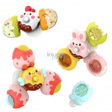BABY SPINNER SENSORINIS LAVINAMASIS ŽAISLAS BITĖ, VIŠČIUKAS, KIŠKIS KEIČIAMAS 3 VNT., 47962 1