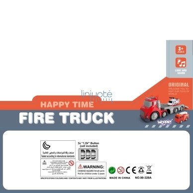 WOOPIE RAUDONA GAISRINĖS PRIEKABA CITY TRUCK GARSO IR ŠVIESOS EFEKTAI, 53156 6 WOOPIE RAUDONA GAISRINĖS PRIEKABA CITY TRUCK GARSO IR ŠVIESOS EFEKTAI, 53156 6