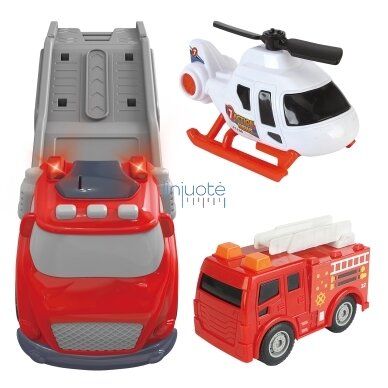 WOOPIE RAUDONA GAISRINĖS PRIEKABA CITY TRUCK GARSO IR ŠVIESOS EFEKTAI, 53156 2