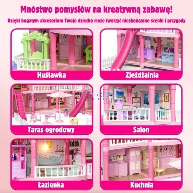 WOOPIE Namelis lėlėms Villa su priedais ir lėle 296 d., 56997 1 WOOPIE Namelis lėlėms Villa su priedais ir lėle 296 d., 56997 1